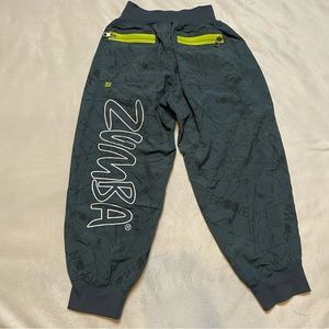Zumba Womens XS Pants Leggings Harem Parachute Capri Pull-On Gray
